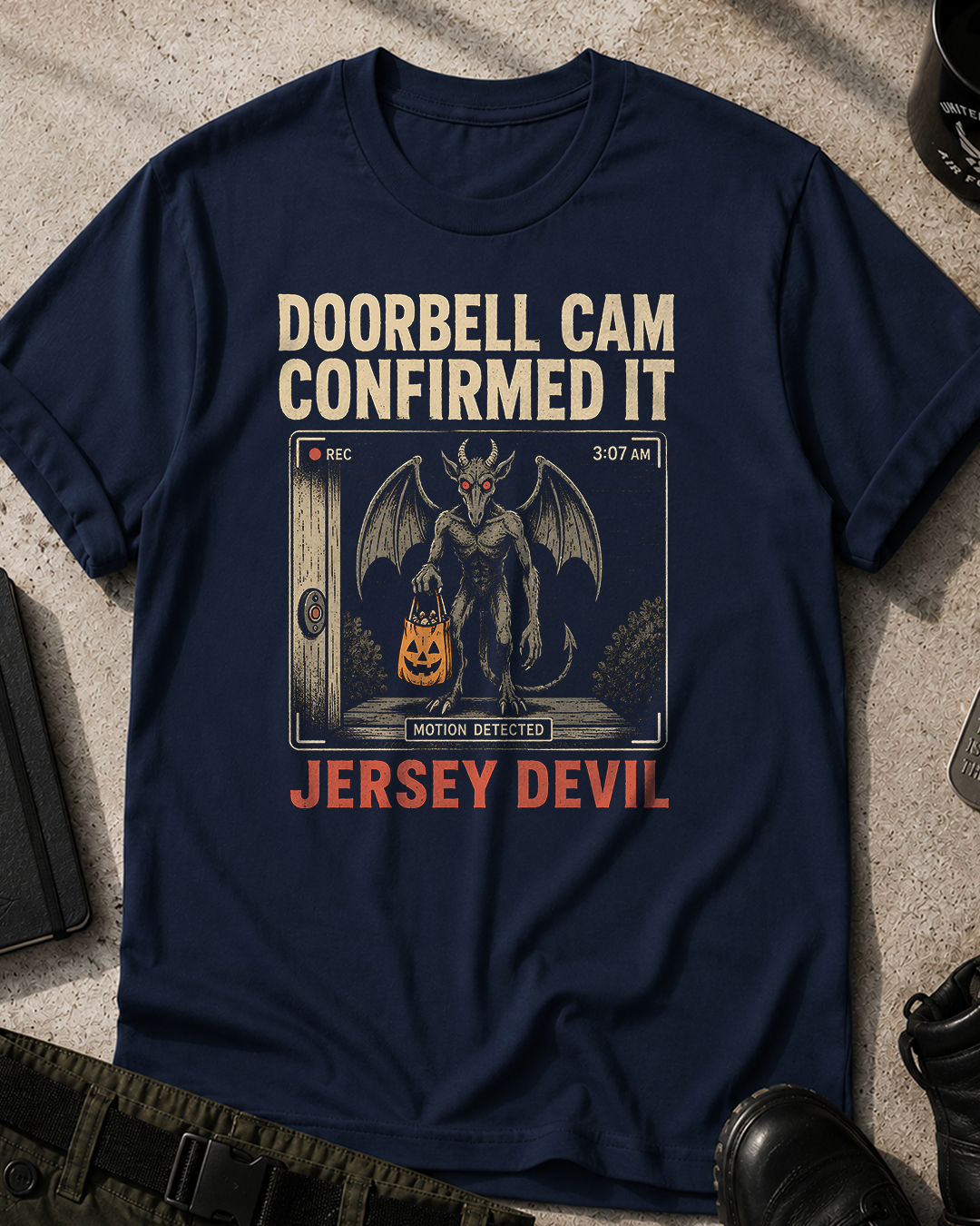Doorbell Cam Jersey Devil Halloween T‑Shirt