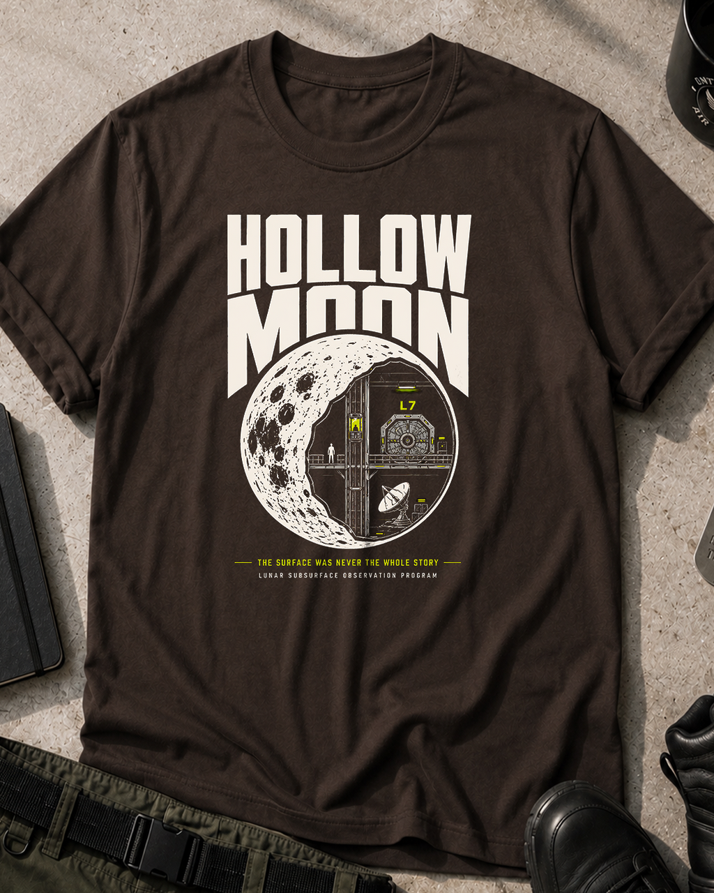 Hollow Moon Retro Graphic T-Shirt