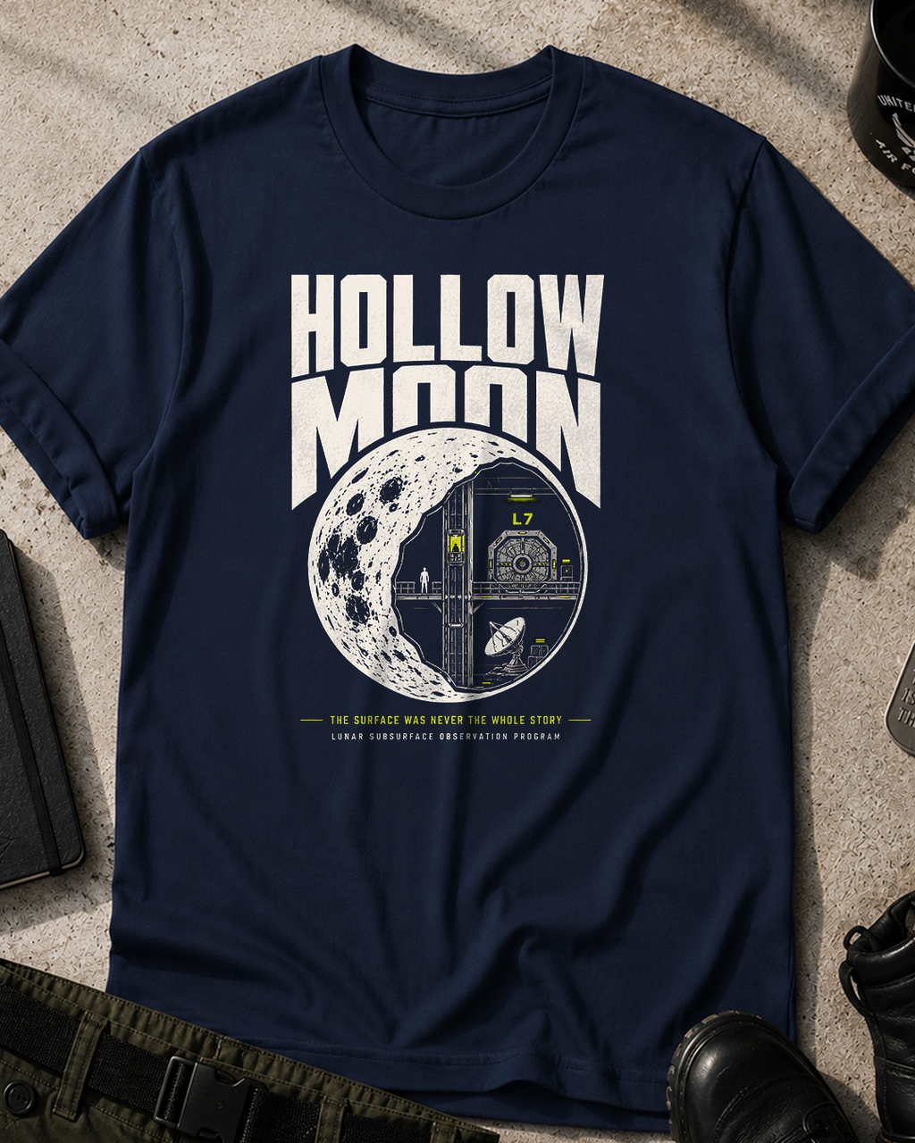 Hollow Moon Retro Graphic T-Shirt