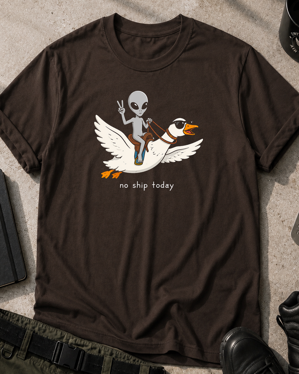 Alien Riding Goose T‑Shirt