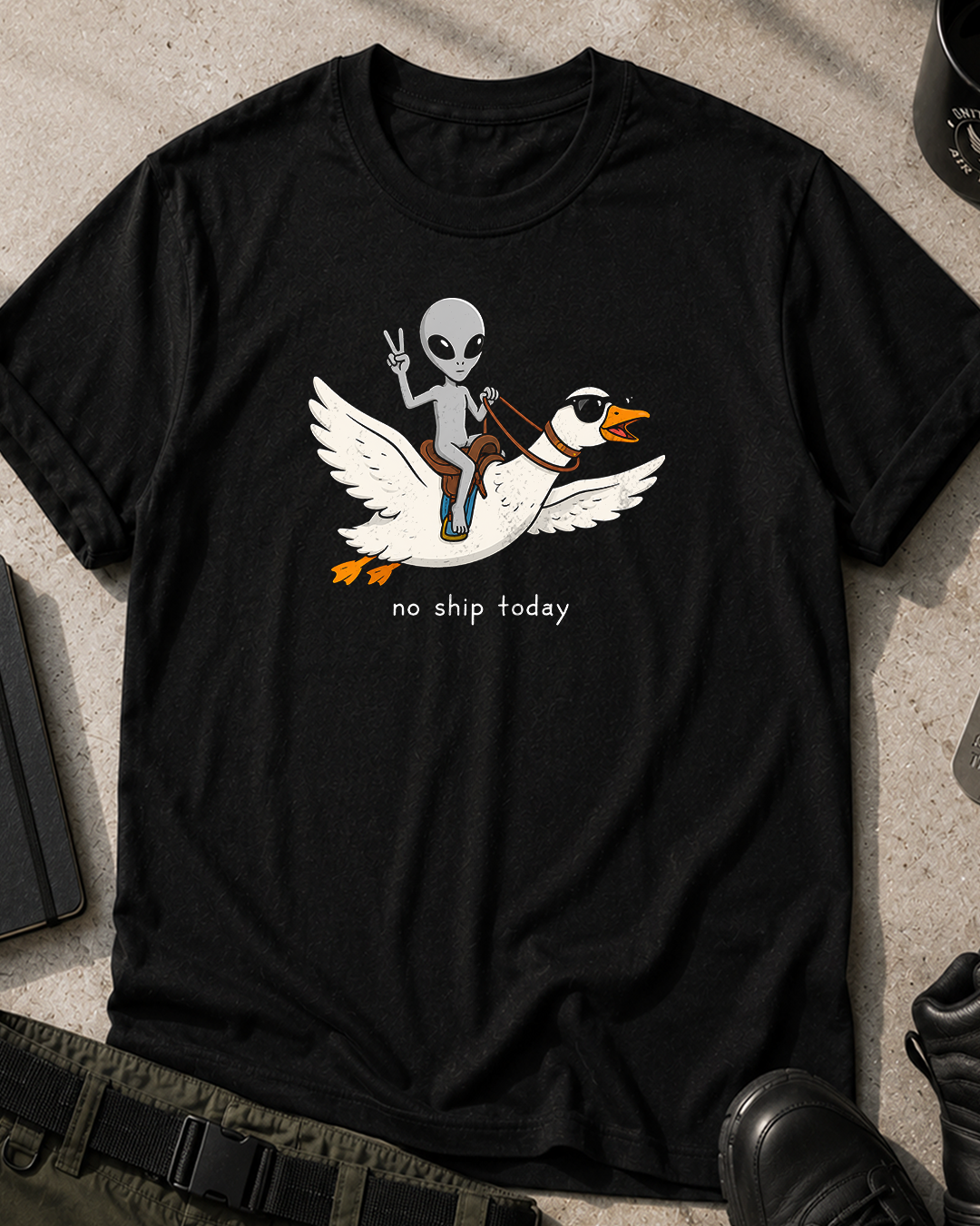 Alien Riding Goose T‑Shirt