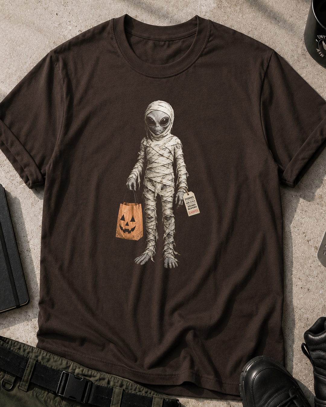 Alien Mummy Halloween T‑Shirt