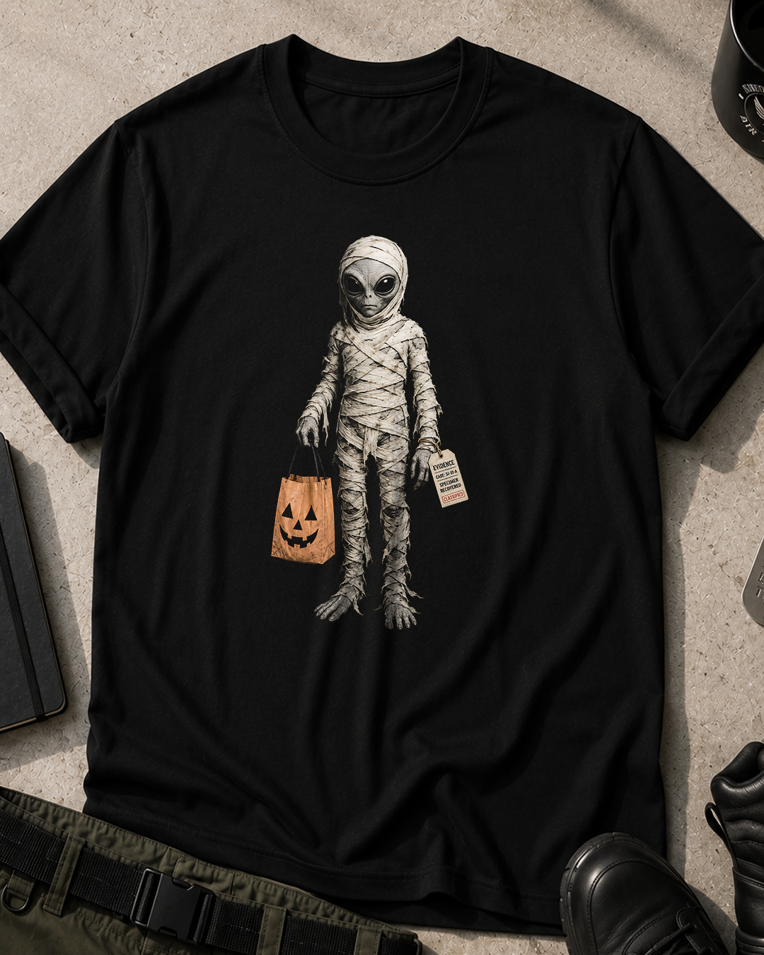 Alien Mummy Halloween T‑Shirt