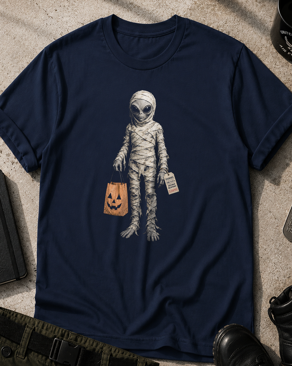 Alien Mummy Halloween T‑Shirt