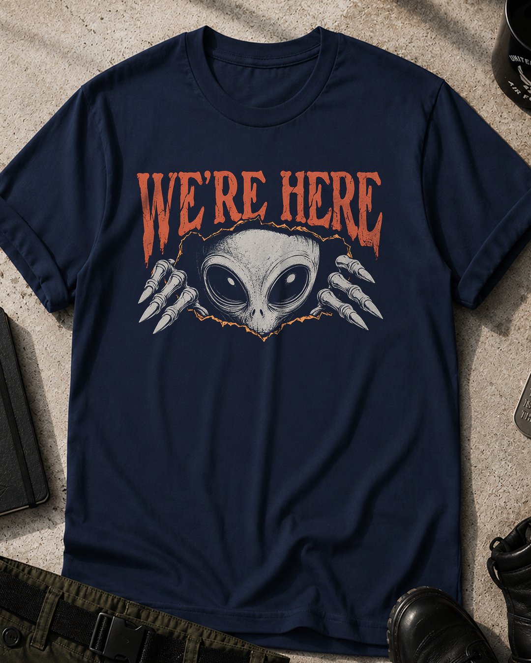We're Here Alien T-Shirt