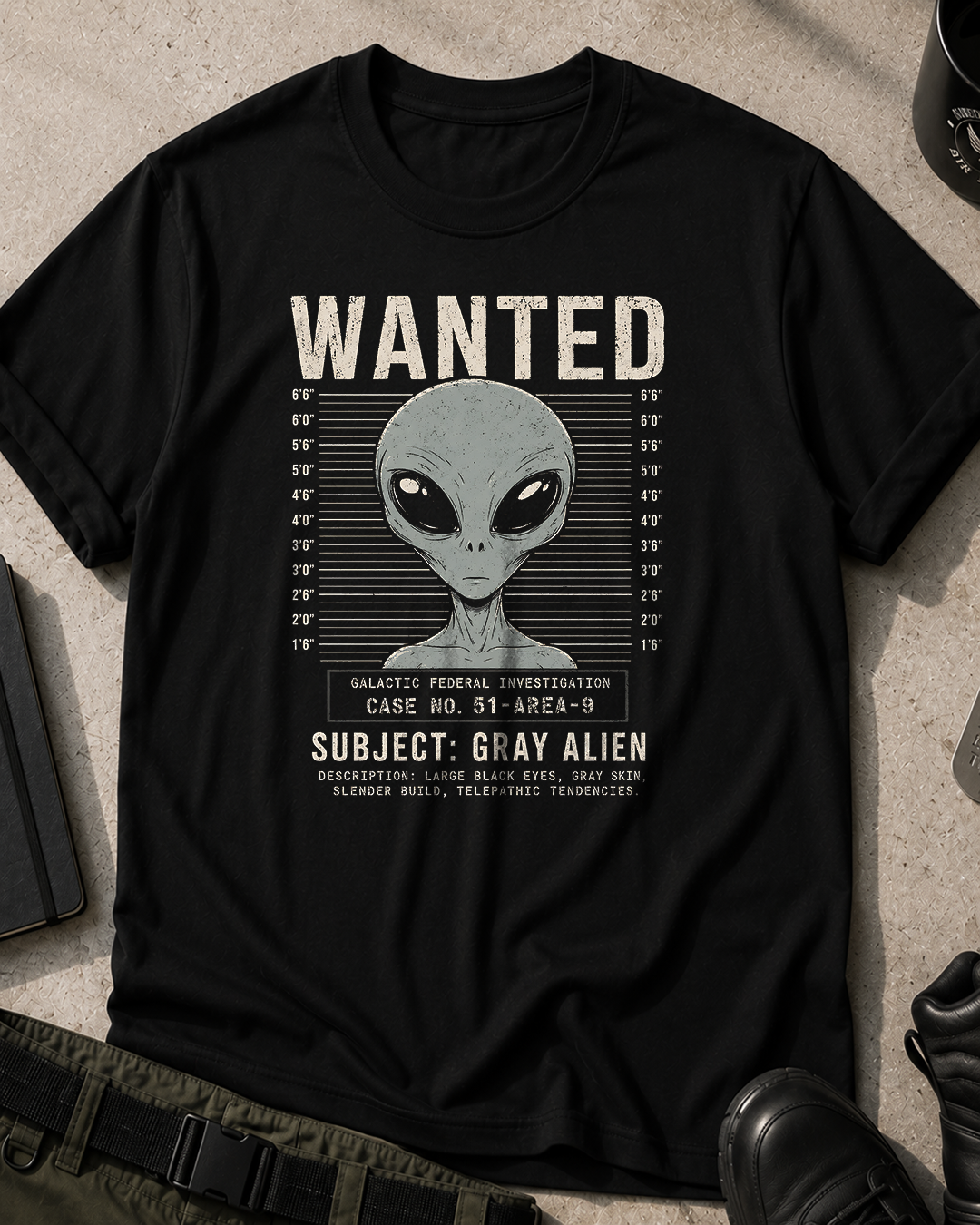 Wanted Gray Alien T-Shirt