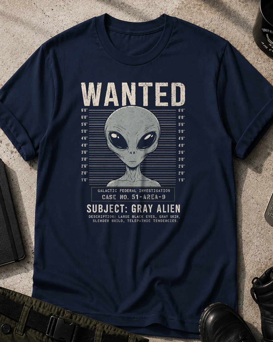 Wanted Gray Alien T-Shirt