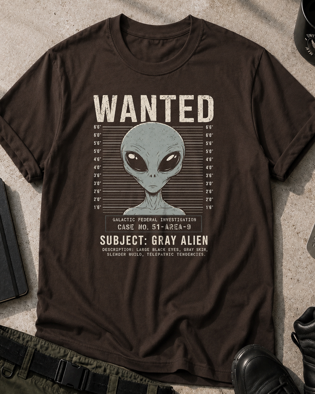 Wanted Gray Alien T-Shirt