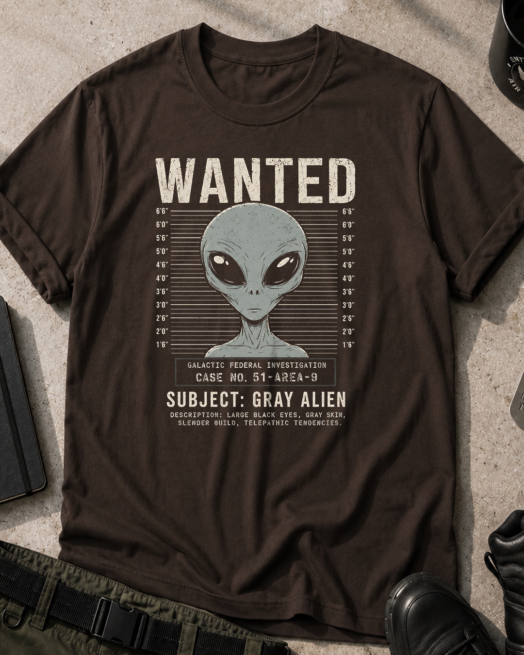Wanted Gray Alien T-Shirt