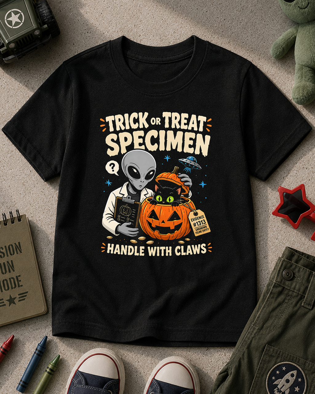 Trick or Treat Specimen Halloween Kids T-Shirt