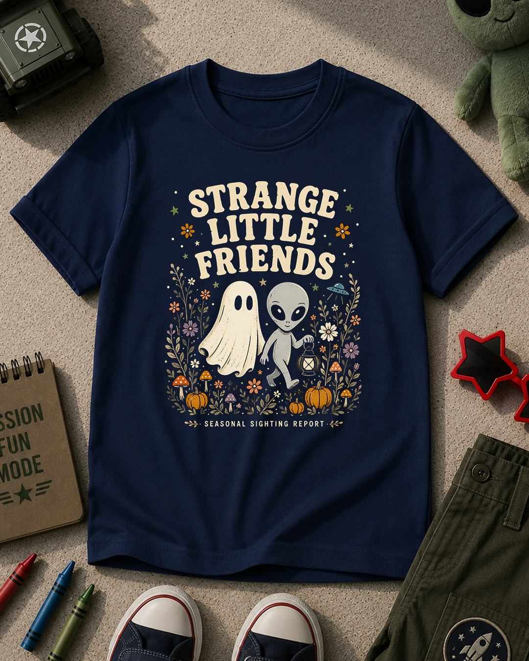 Strange Little Friends Halloween Kids T-Shirt
