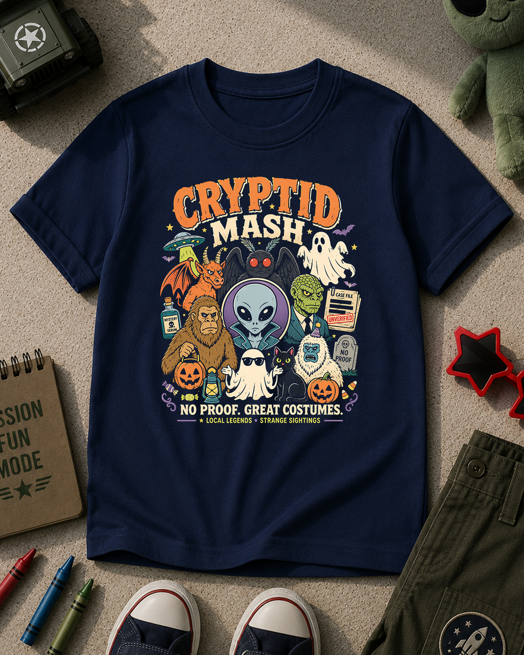Cryptid Mash Halloween Kids T-Shirt