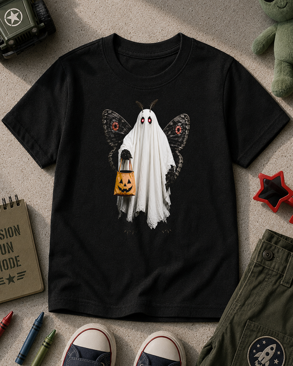Mothman Ghost Halloween Kids T-Shirt