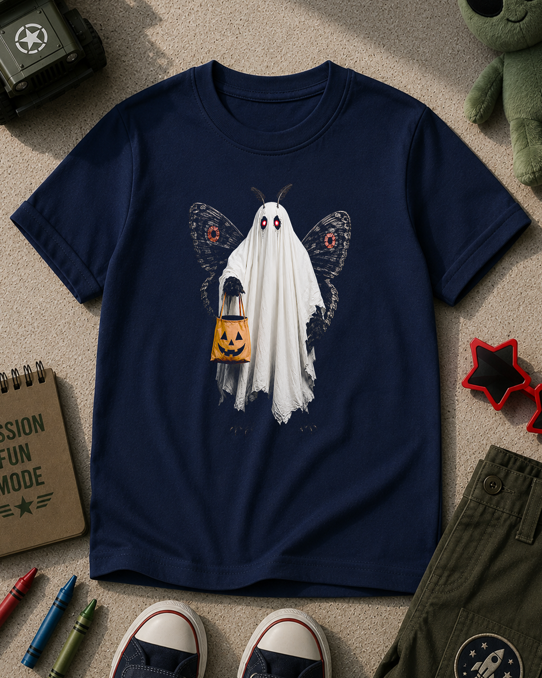 Mothman Ghost Halloween Kids T-Shirt