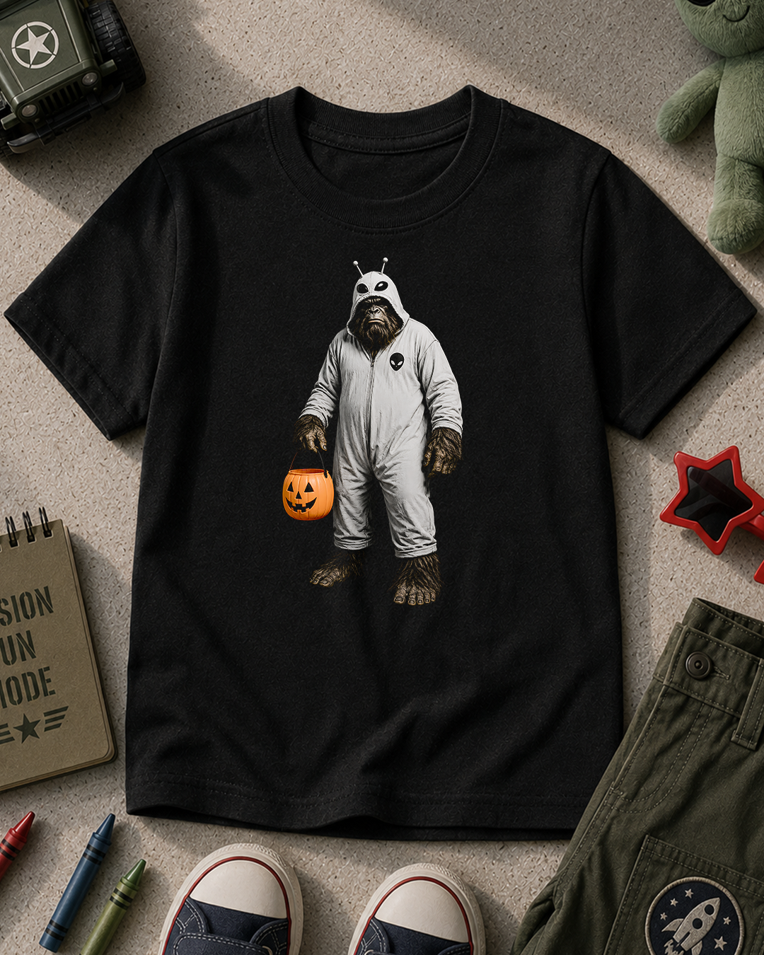 Bigfoot Alien Costume Halloween Kids T-Shirt