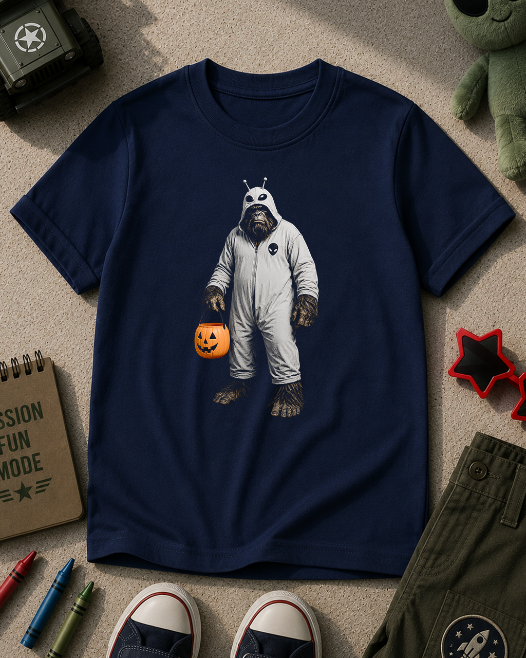 Bigfoot Alien Costume Halloween Kids T-Shirt