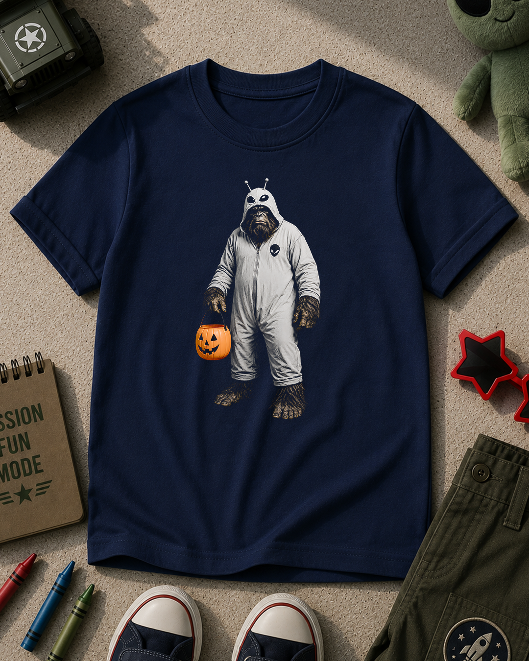 Bigfoot Alien Costume Halloween Kids T-Shirt