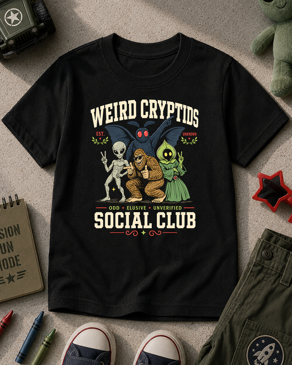 Weird Cryptids Halloween Kids T-Shirt