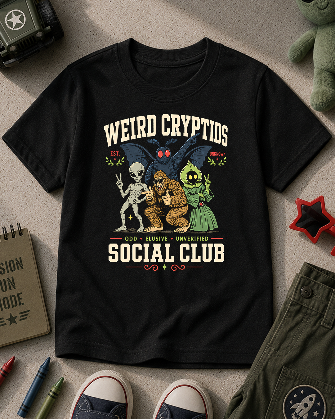 Weird Cryptids Halloween Kids T-Shirt