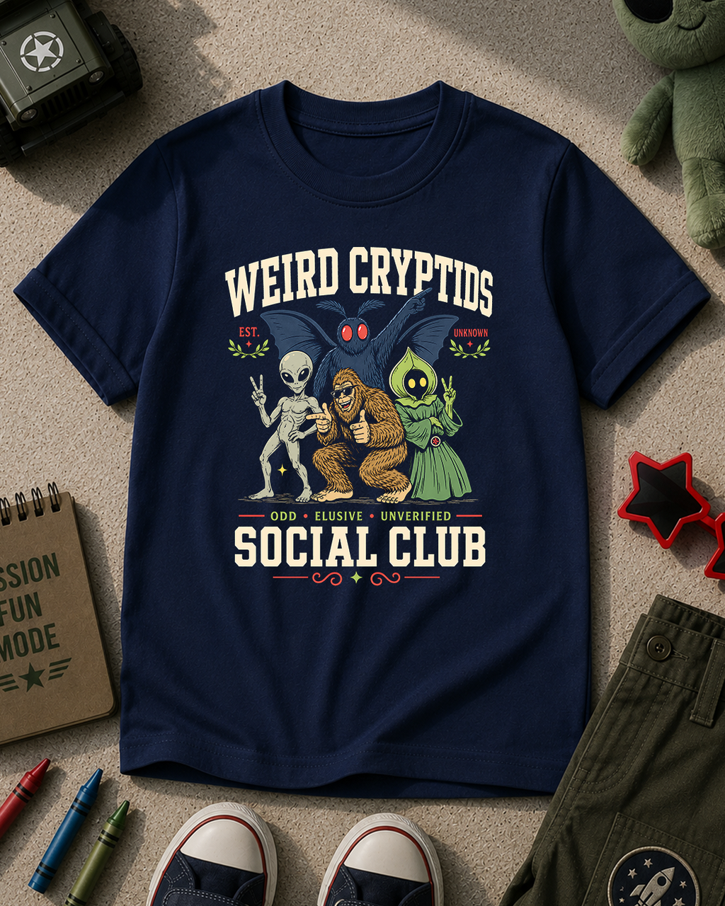 Weird Cryptids Halloween Kids T-Shirt