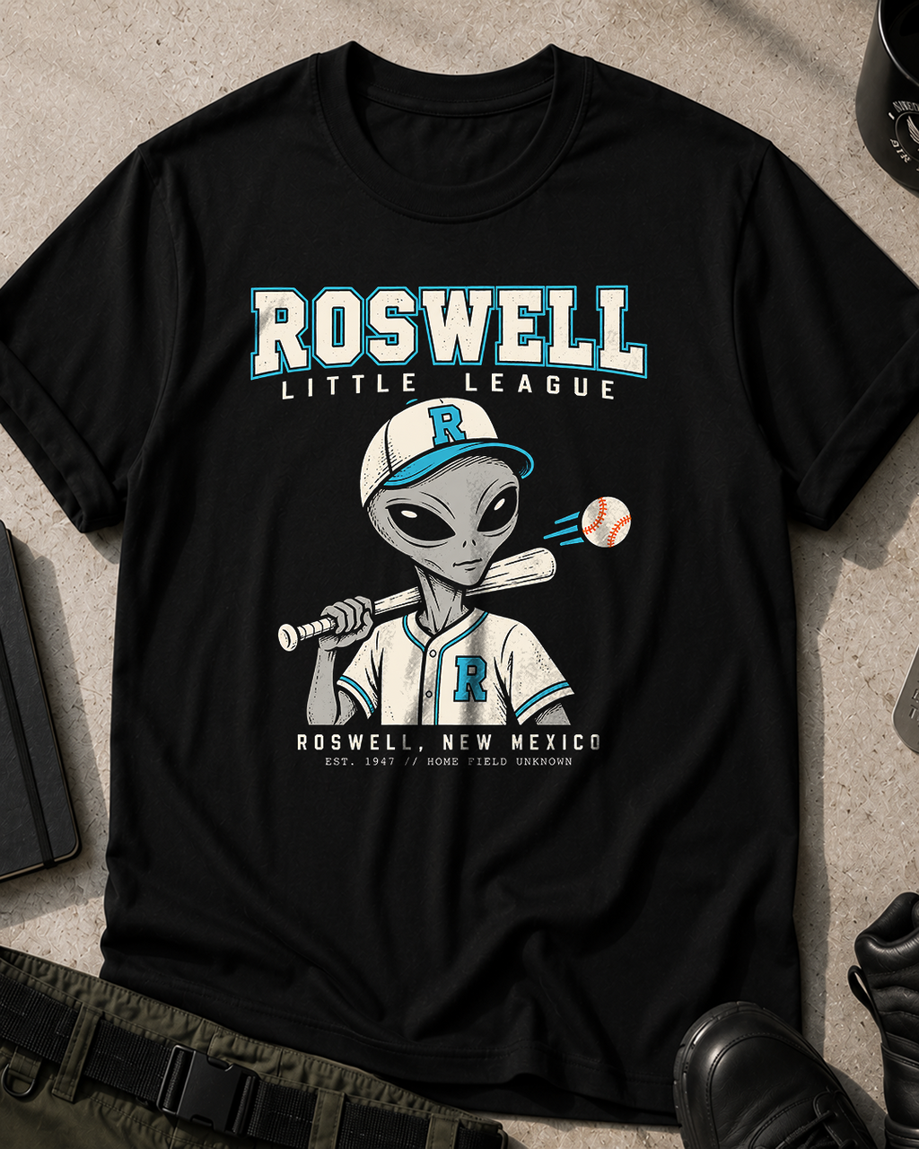 Roswell Little League Alien Baseball T-Shirt