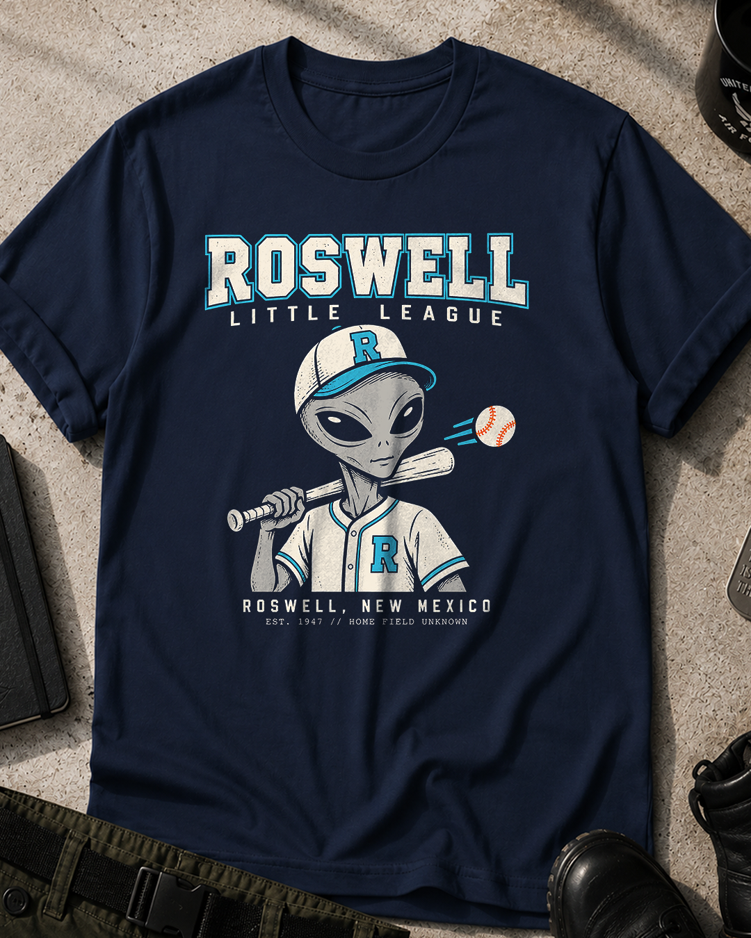 Roswell Little League Alien Baseball T-Shirt