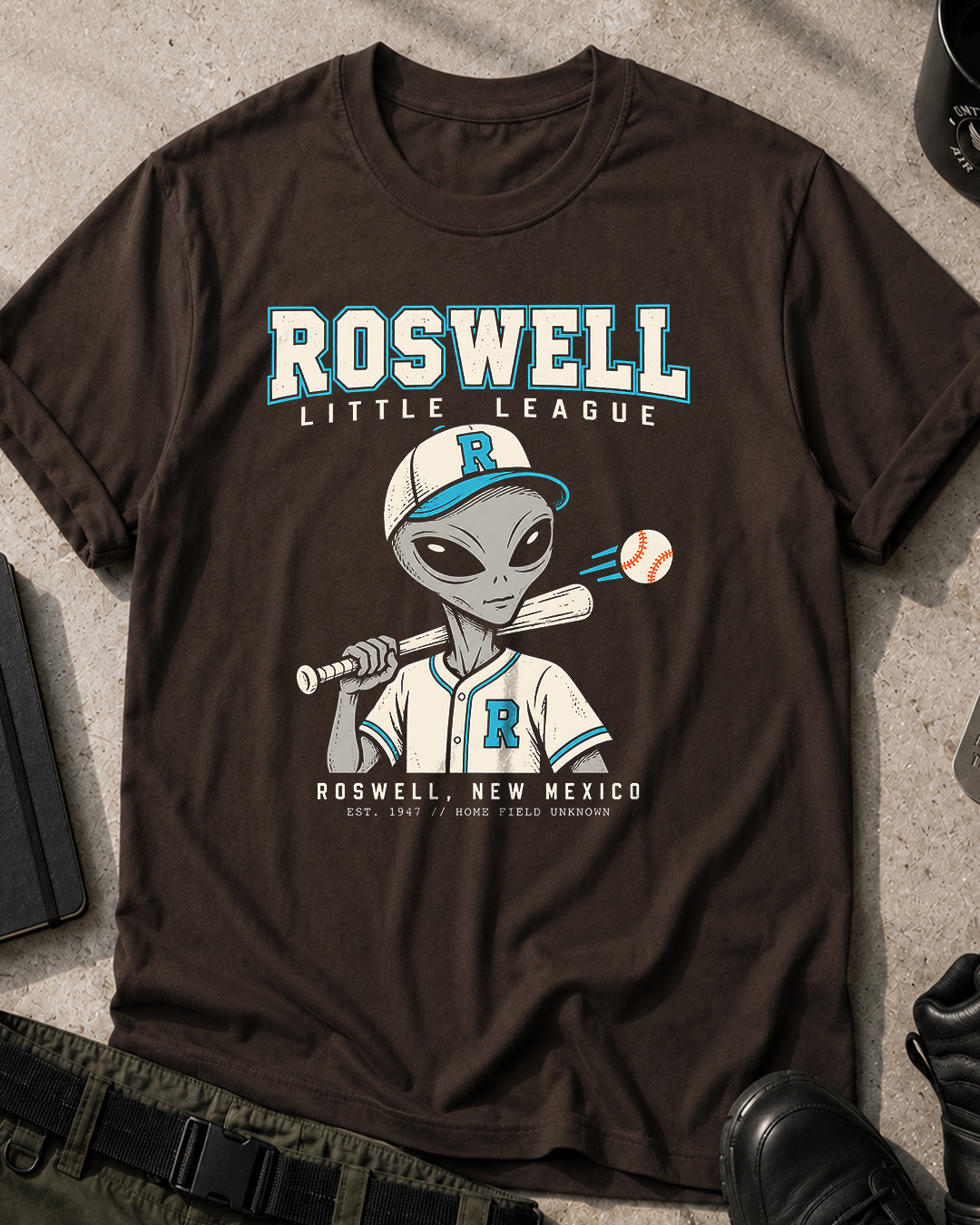 Roswell Little League Alien Baseball T-Shirt