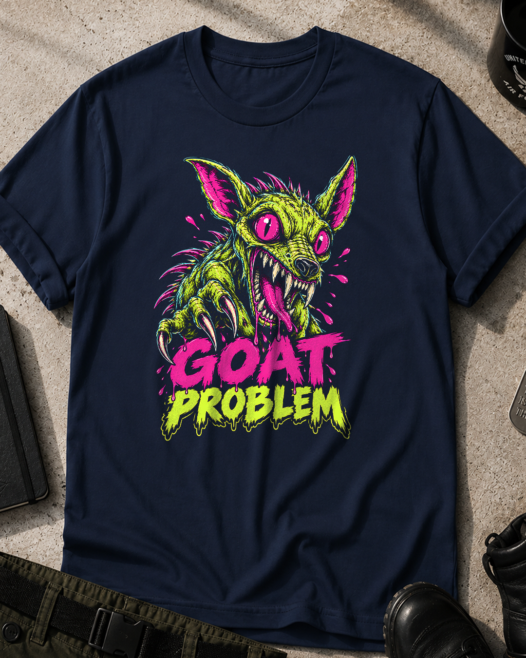 Chupacabra Neon Horror Comic T-Shirt