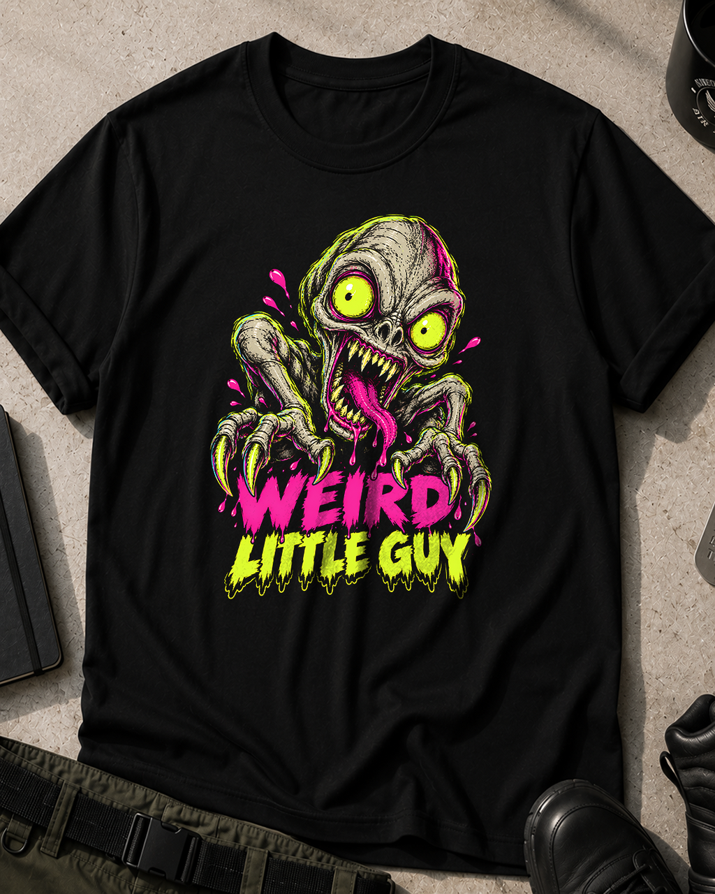 Dover Demon Neon Horror Comic T-Shirt