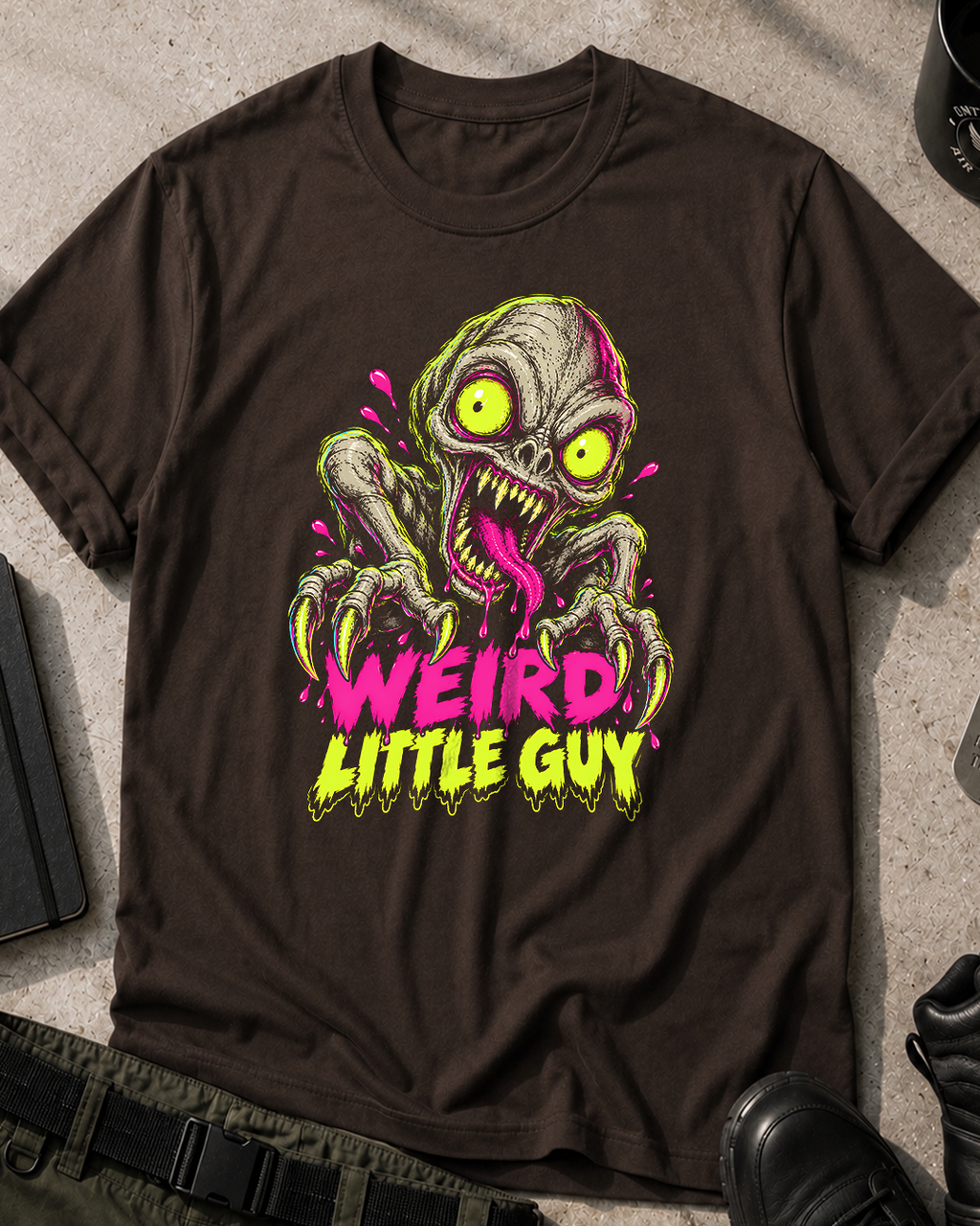 Dover Demon Neon Horror Comic T-Shirt