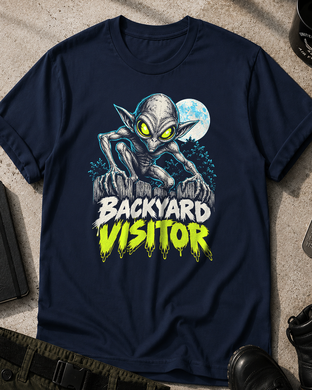 Hopkinsville Goblin Neon Horror Comic T-Shirt