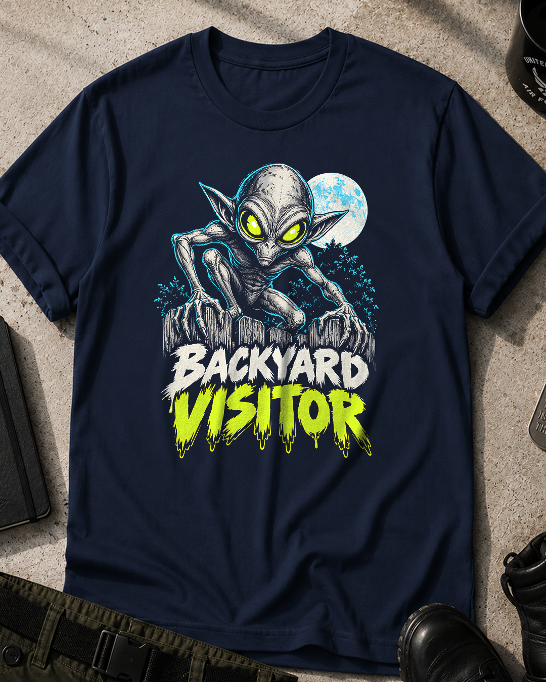 Hopkinsville Goblin Neon Horror Comic T-Shirt