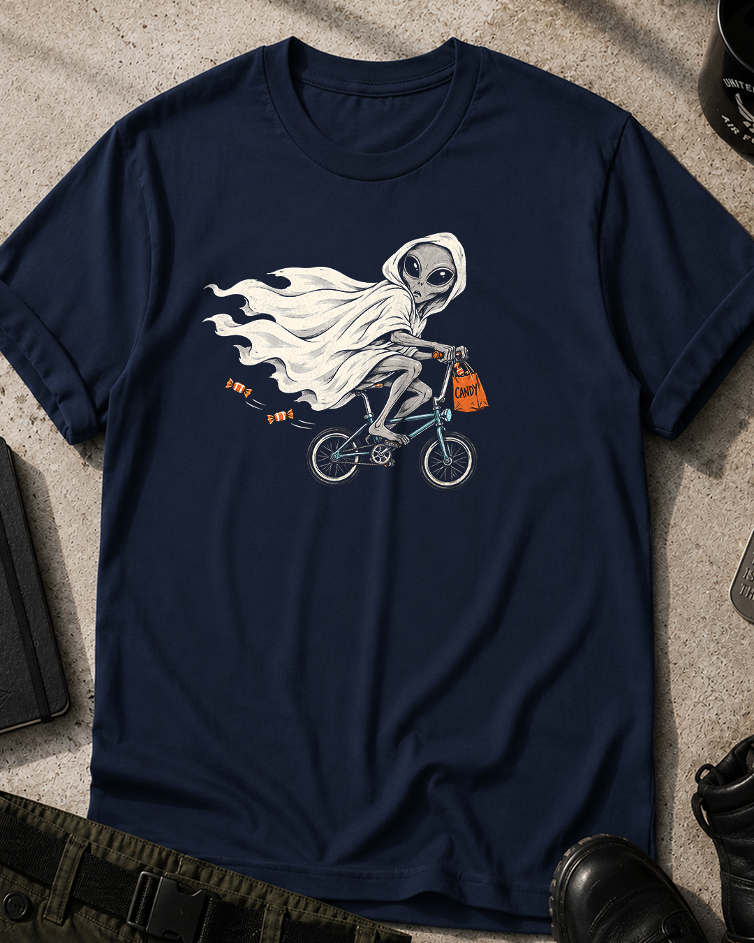 Alien Ghost Trick Halloween T-Shirt
