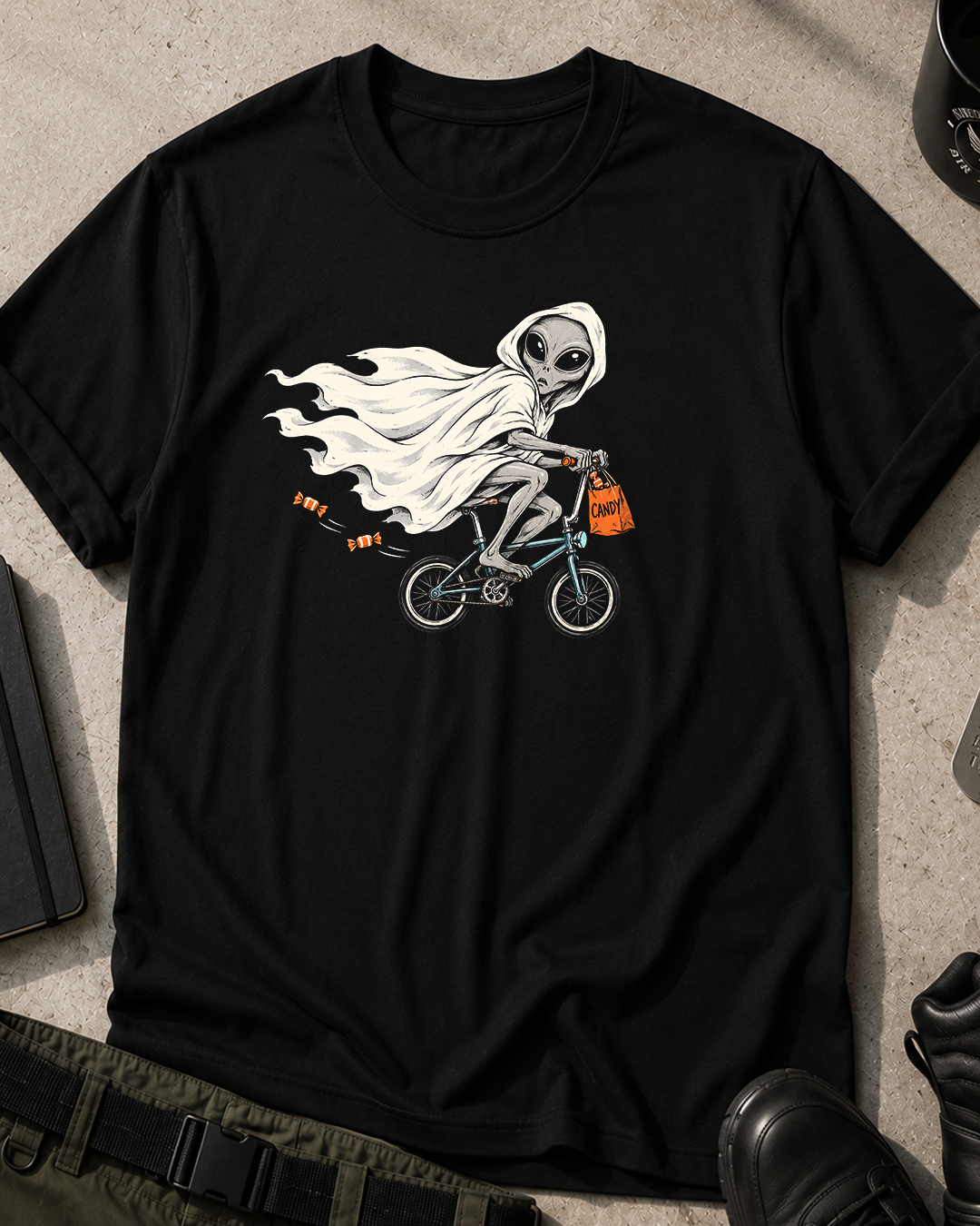 Alien Ghost Trick Halloween T-Shirt
