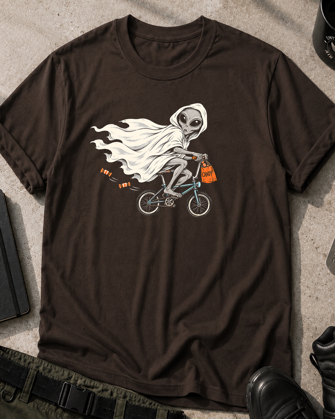 Alien Ghost Trick Halloween T-Shirt