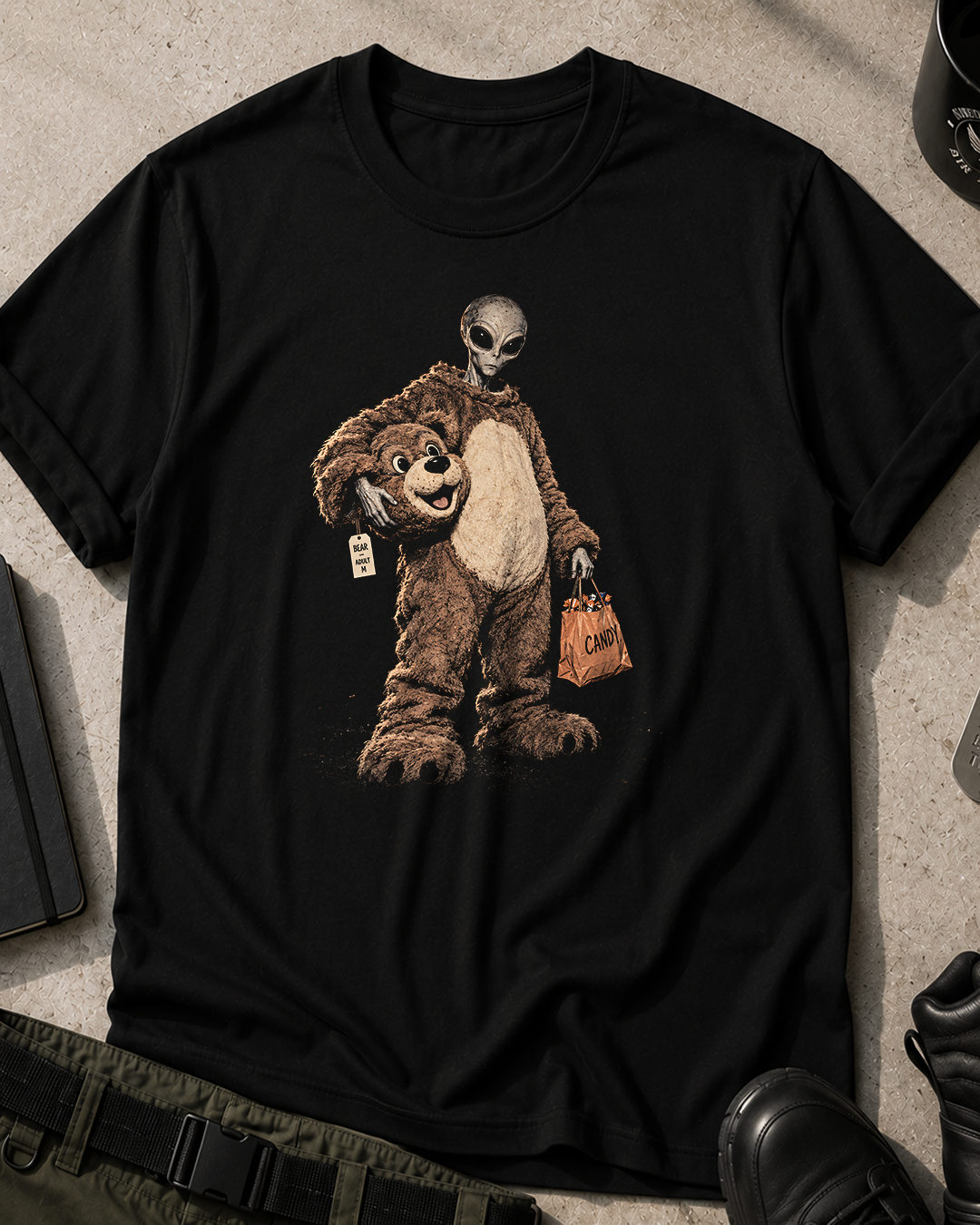 Alien in Teddy Costume Halloween T-Shirt