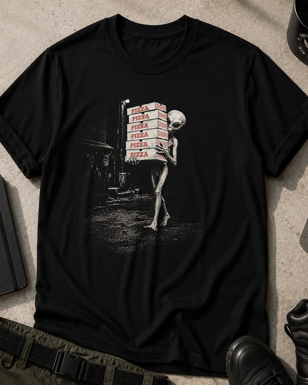 Alien Pizza Delivery T-Shirt