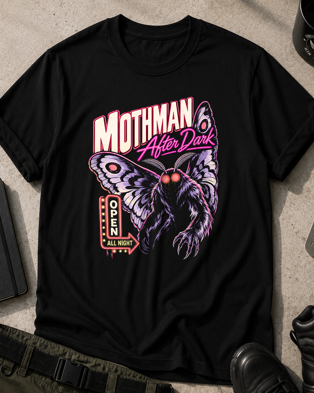 Mothman After Dark Graphic T-Shirt