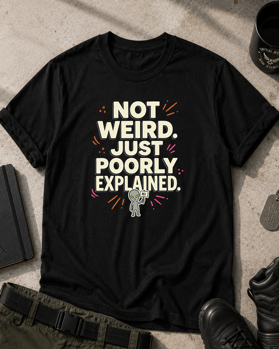 Not Weird. Pooly Explained T-Shirt Printify