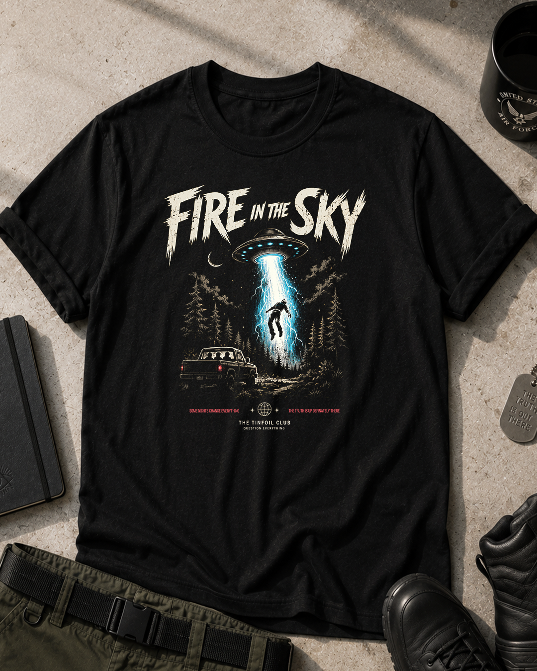 Alien Abduction Fire In The Sky T-Shirt Printify
