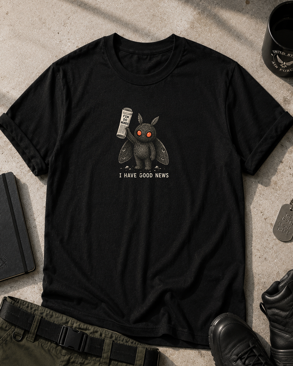 Mothman I Have Good News T-Shirt Printify