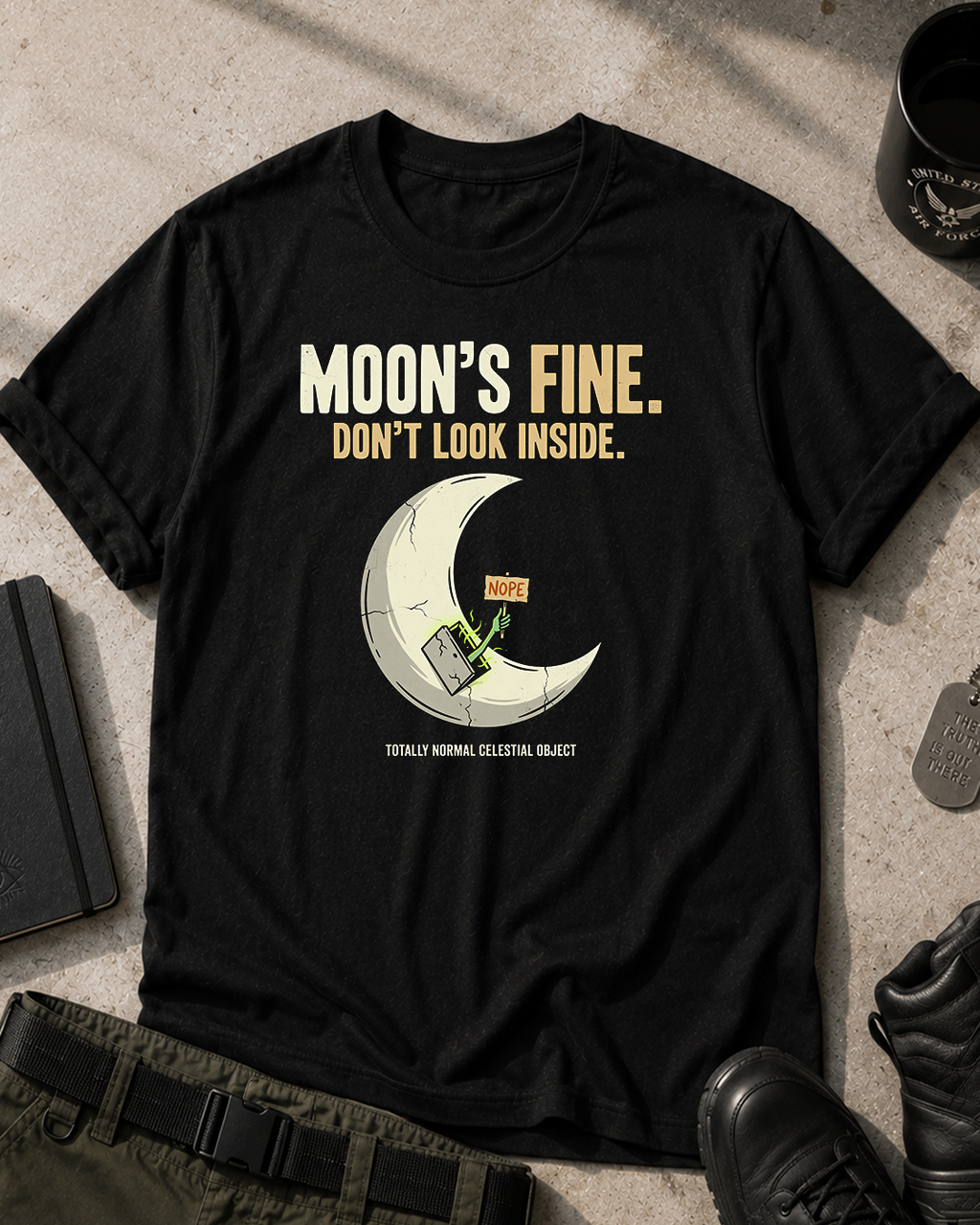The Moon Is Fine T-Shirt Printify