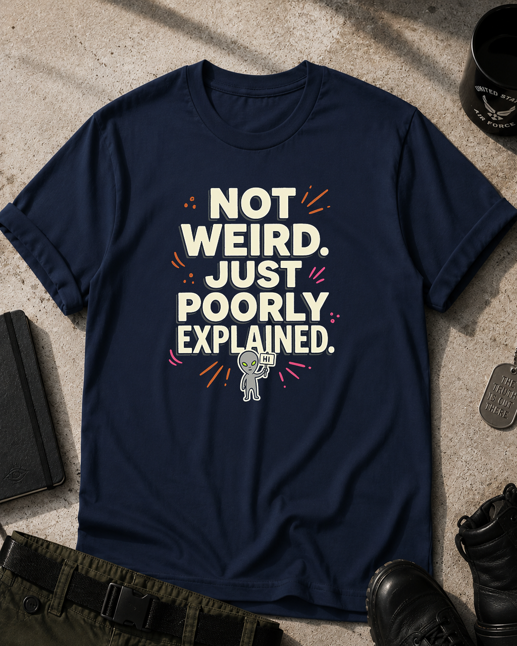 Not Weird. Pooly Explained T-Shirt Printify