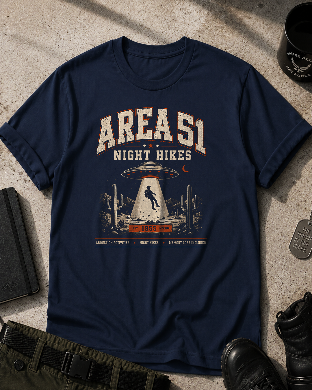 Area 51 Night Hikes T-Shirt Printify