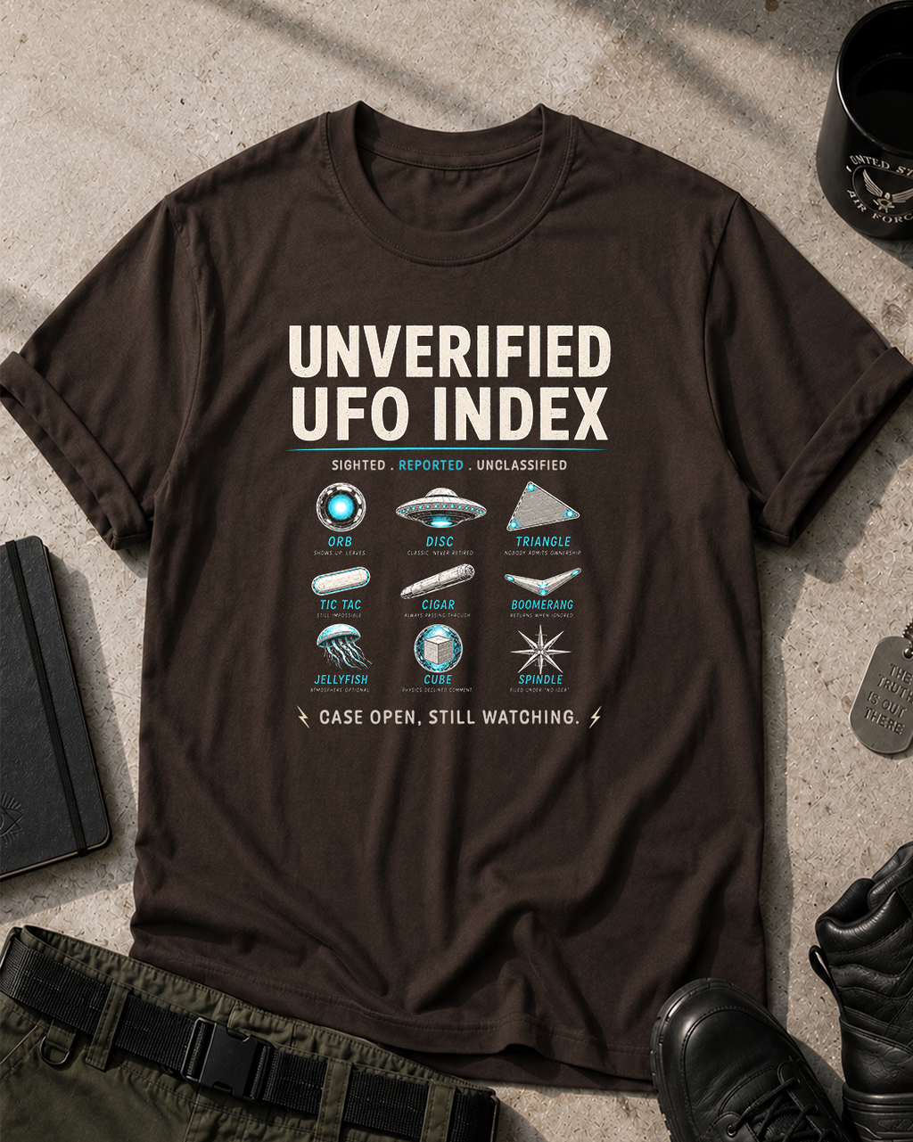 Unverified UFO Index T-Shirt Printify