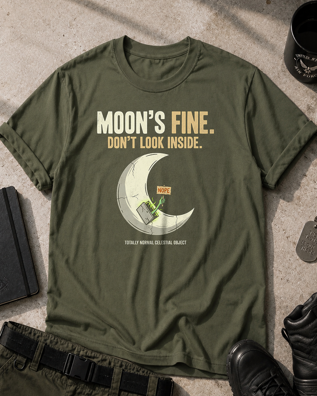 The Moon Is Fine T-Shirt Printify