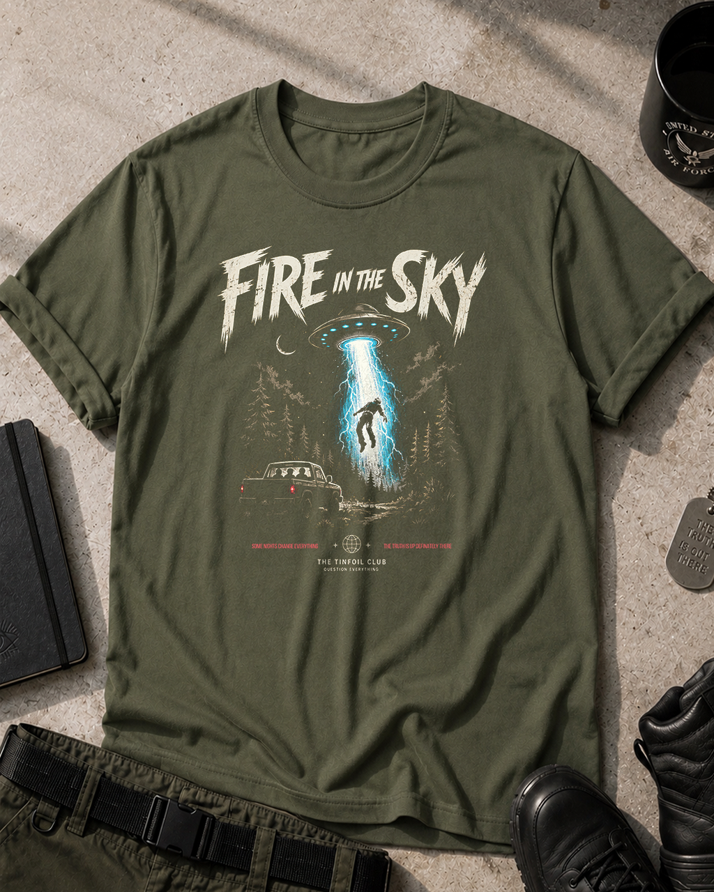 Alien Abduction Fire In The Sky T-Shirt Printify