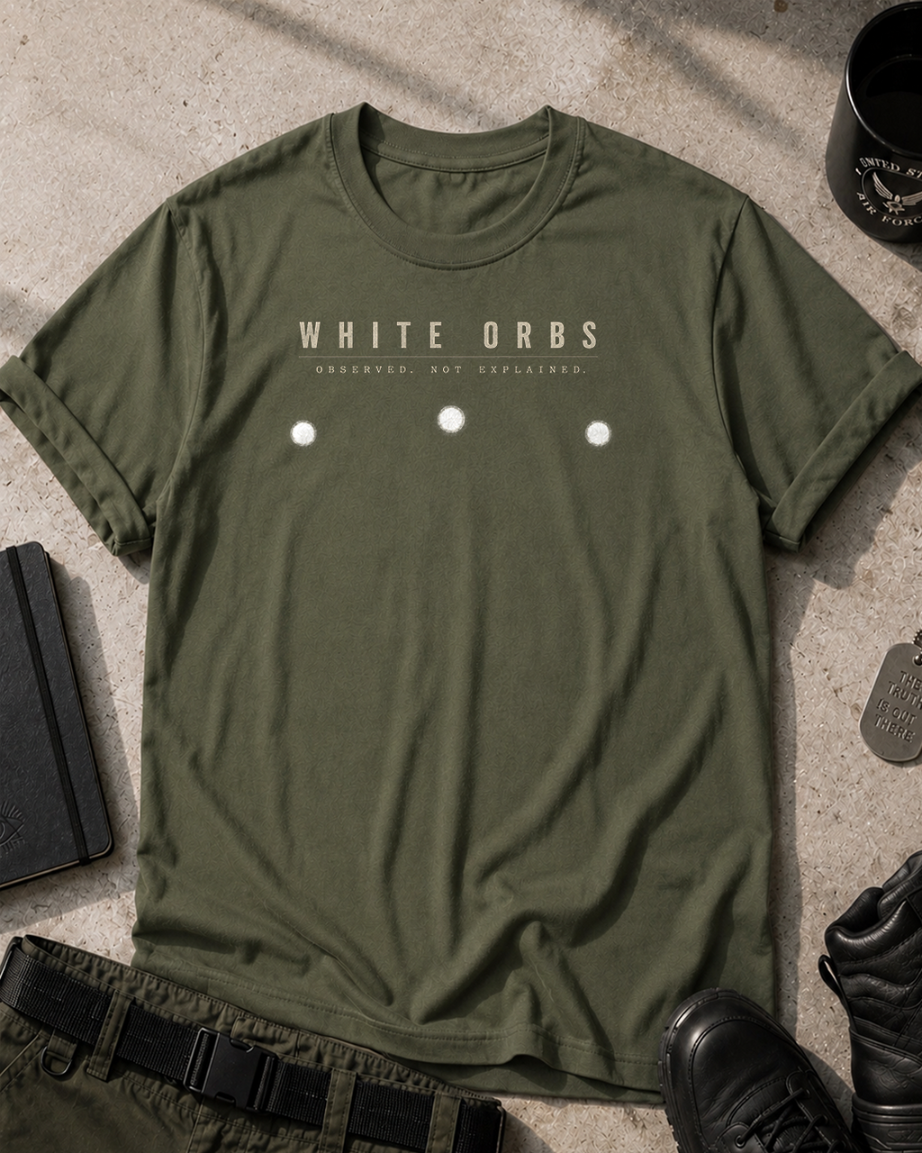 White Orbs Unexplained T-Shirt Printify