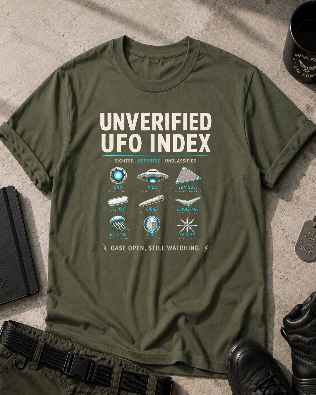 Unverified UFO Index T-Shirt Printify