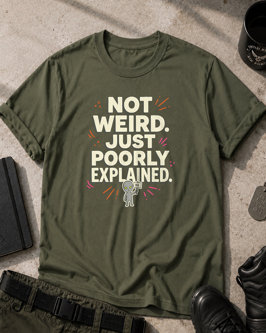 Not Weird. Pooly Explained T-Shirt Printify